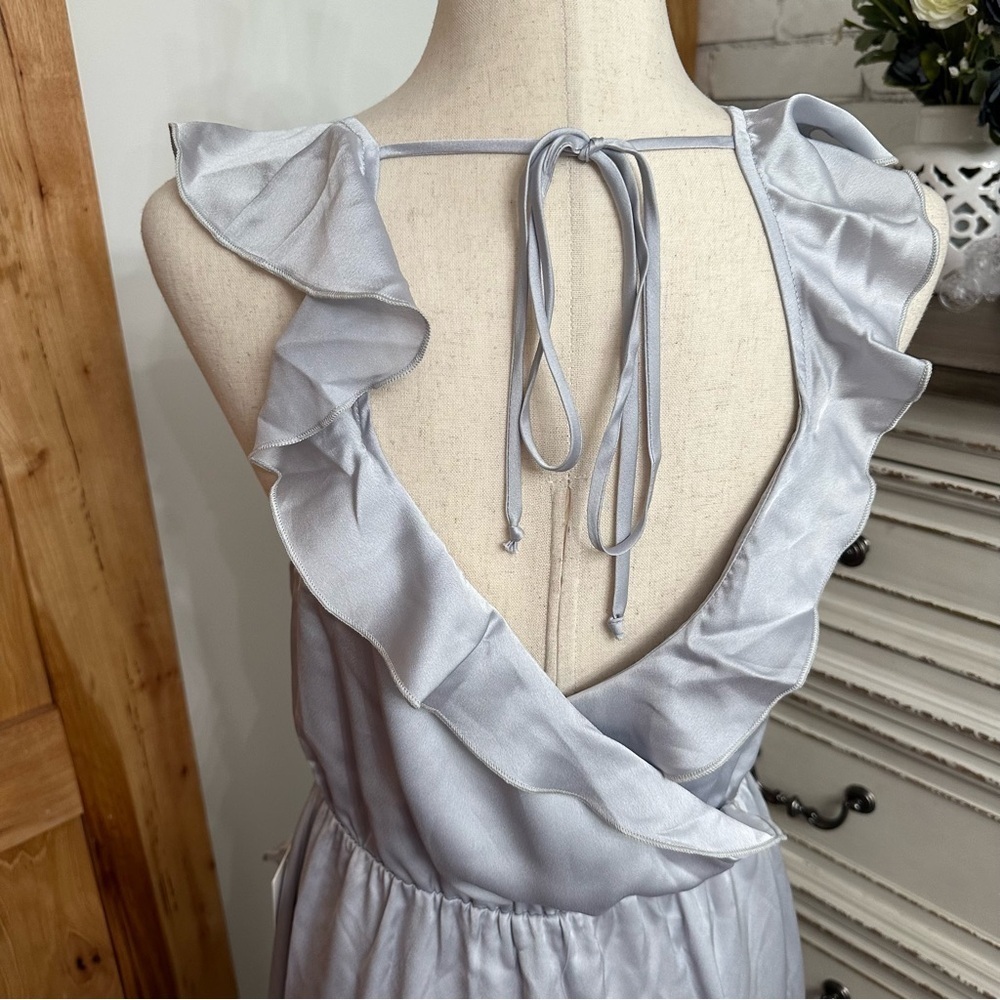 Show Me Your MuMu Light Blue Ruffle Wrap Dress - Picture 7 of 10